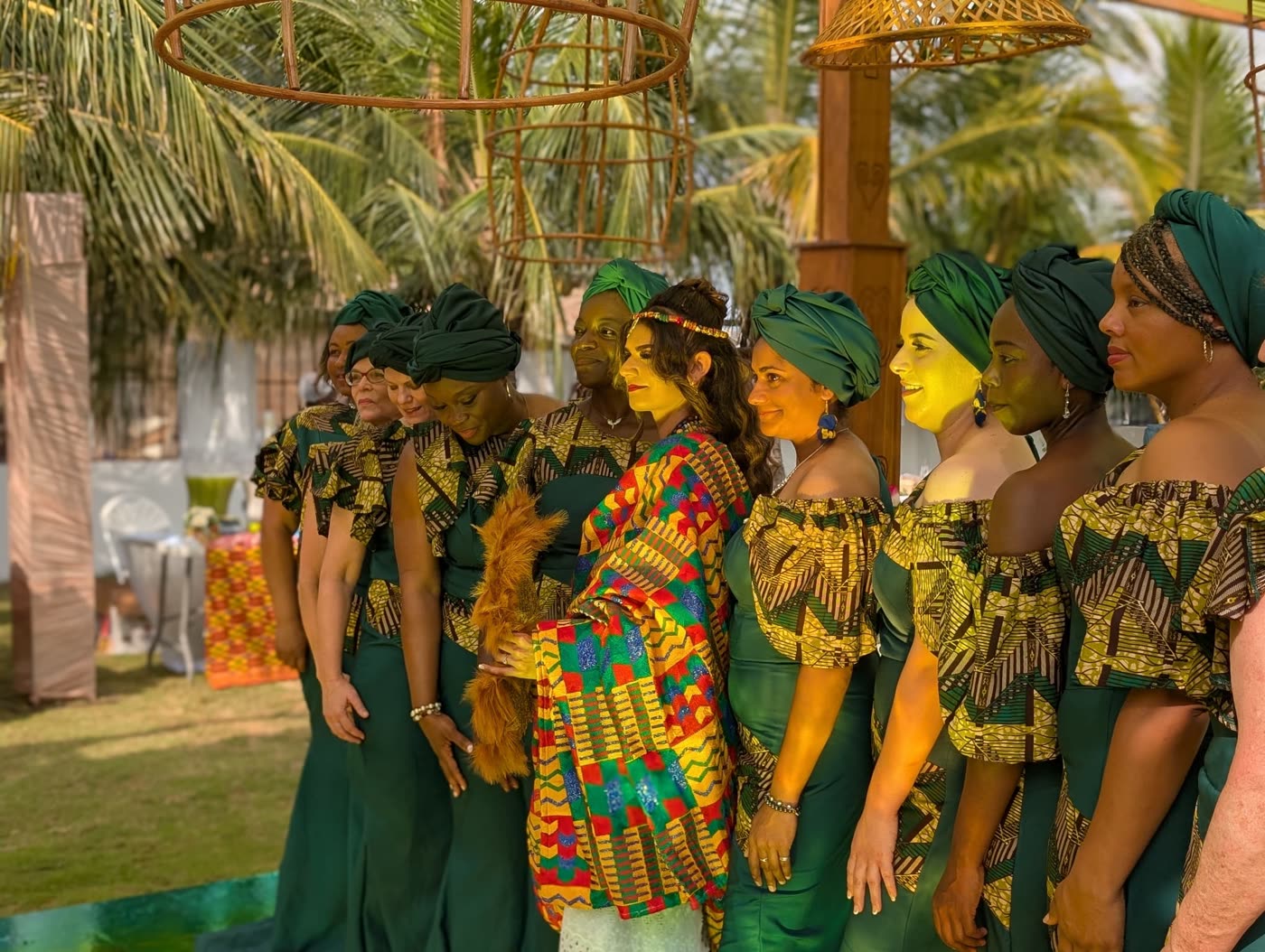 Dancers in matching traditional cloth