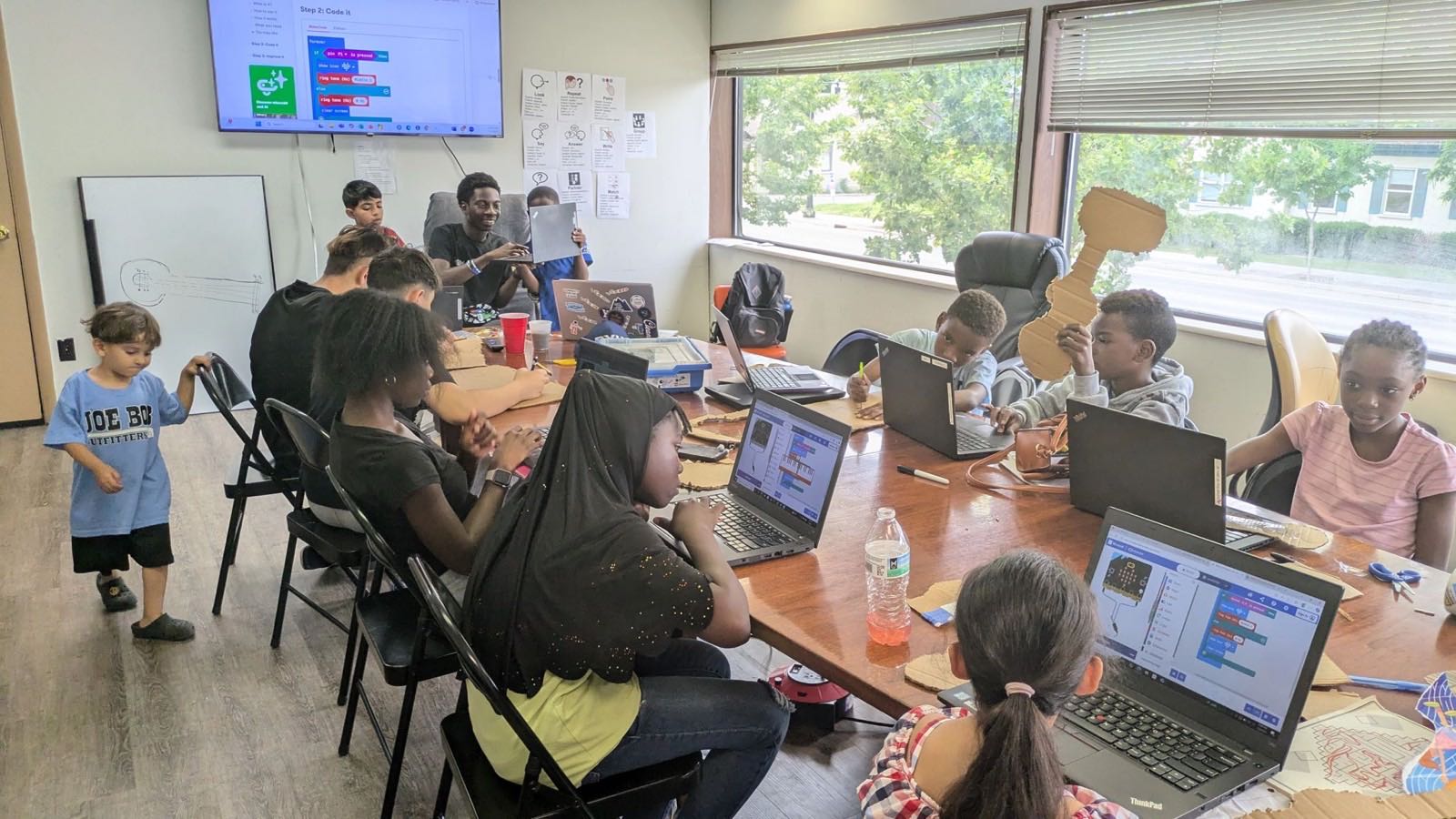 Students working on a robotics project in Utah