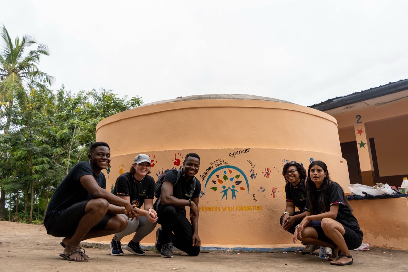A water storage tank at one of our partner schools